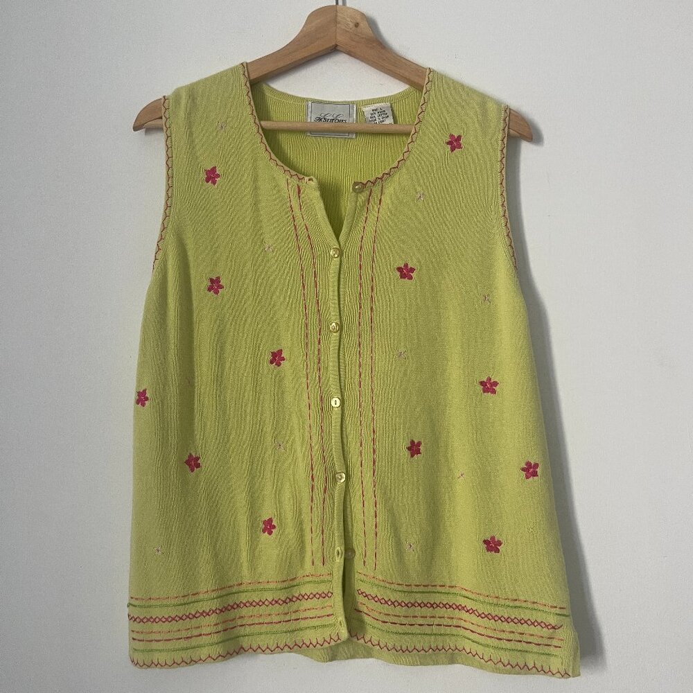 90's Vintage Embroidered Sweater Vest